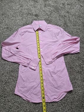 Express Men's Light Pink Long-Sleeve Dress Shirt